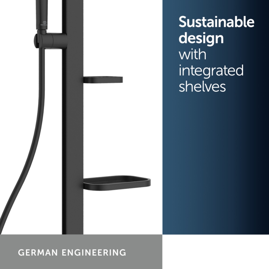 Ideal Standard BD583XG - Doucheset met kraan CERATHERM ALU+ mat zwart