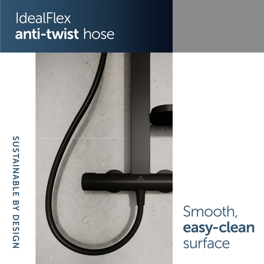 Ideal Standard BD583XG - Doucheset met kraan CERATHERM ALU+ mat zwart