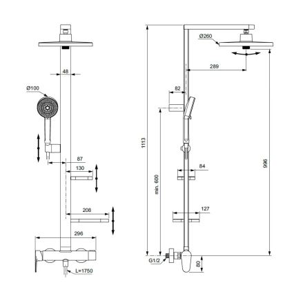 Ideal Standard BD584XG - Doucheset met mengkraan CERAFLOW ALU+ mat zwart