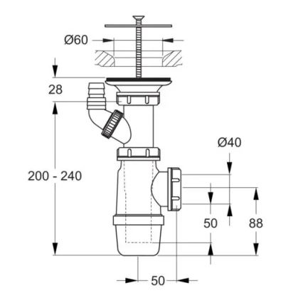 Ideal Standard D5870AA - Sifon voor wastafel, glanzend chroom
