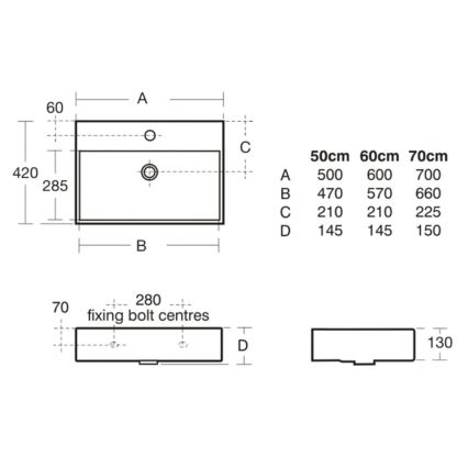 Ideal Standard K077701 - STRADA wandhangende wastafel 50x42 cm keramiek/wit