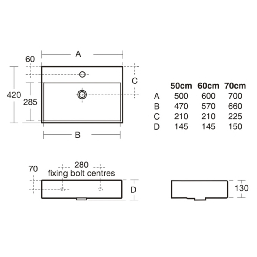 Ideal Standard K077701 - STRADA wandhangende wastafel 50x42 cm keramiek/wit