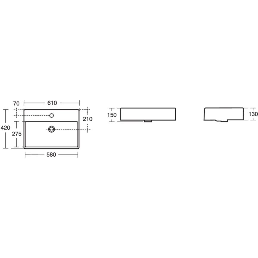 Ideal Standard K078101 - Opzetwastafel STRADA 60x42 cm keramiek/wit