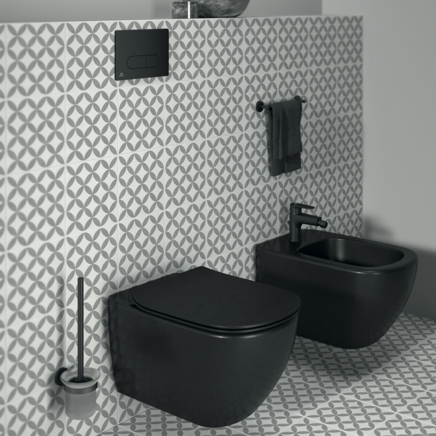 Ideal Standard T3546V3 - Hangend toilet TESI met SoftClose-zitting, keramiek/zwart