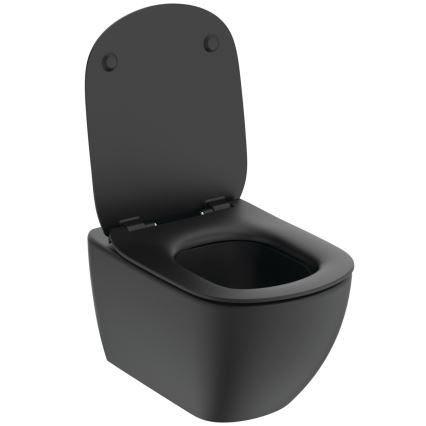 Ideal Standard T3546V3 - Hangend toilet TESI met SoftClose-zitting, keramiek/zwart