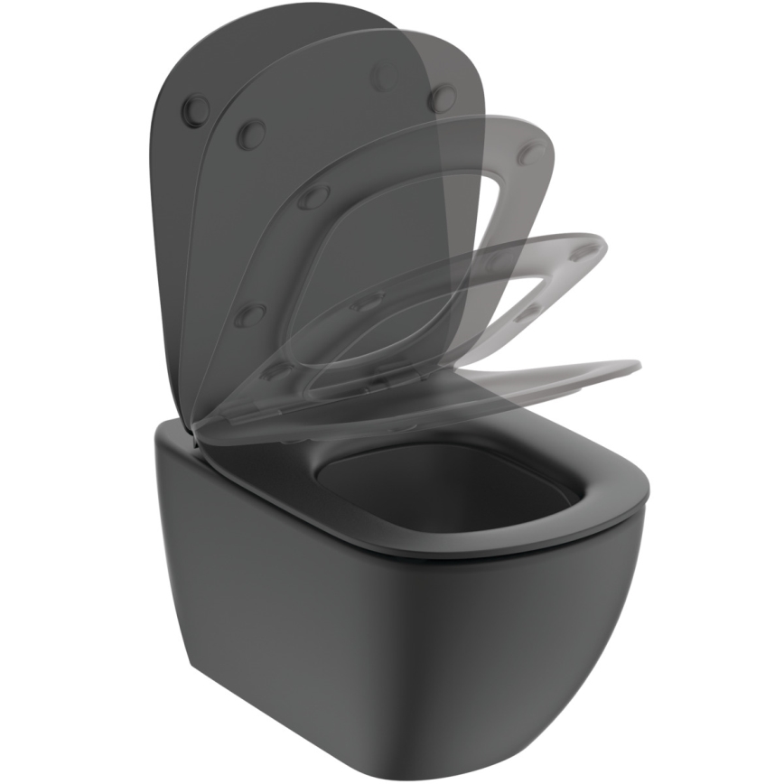 Ideal Standard T3546V3 - Hangend toilet TESI met SoftClose-zitting, keramiek/zwart