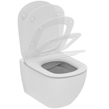 Ideal Standard T536001 - Hangend toilet zonder spoelrand met SoftClose-zitting TESI keramiek/wit