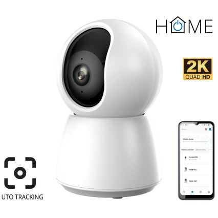 Slimme camera met bewegingssensor, 2K-resolutie, 5V-voeding, Wi-Fi, wit