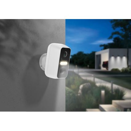 Slimme buitencamera met bewegingssensor 2K 9600 mAh IP65 Wi-Fi Tuya wit