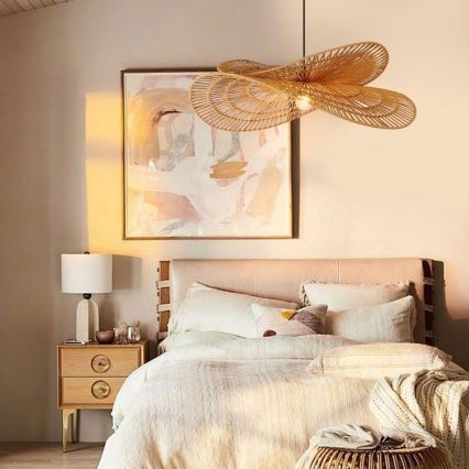Hanglamp aan een koord MARIPOSA 1xE27/40W/230V diameter 80 cm jute