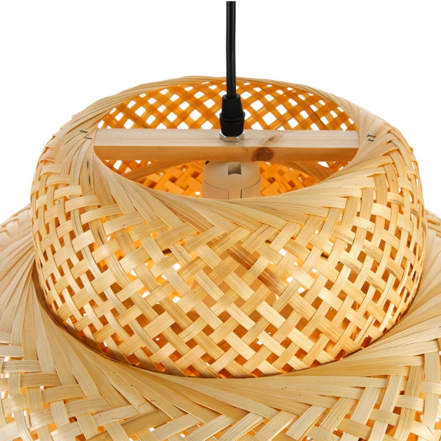 Hanglamp aan een koord HILO 1xE27/40W/230V diameter 38 cm bamboe
