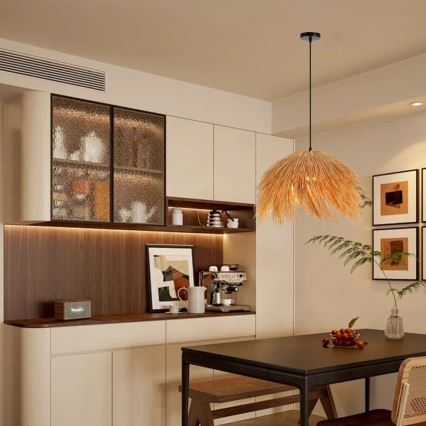 Hanglamp aan een koord NATURALEZA 1xE27/40W/230V diameter 55 cm rotan