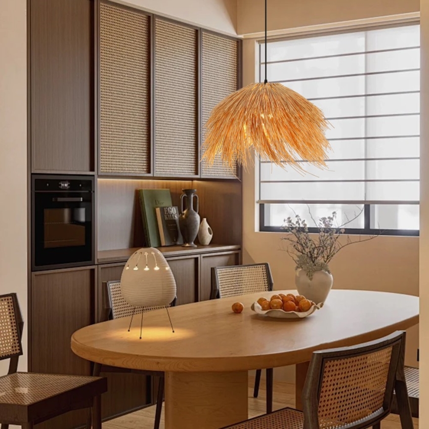 Hanglamp aan een koord NATURALEZA 1xE27/40W/230V diameter 55 cm rotan