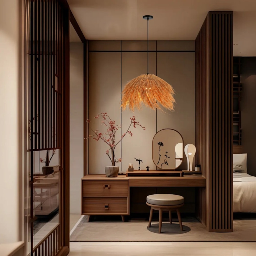 Hanglamp aan een koord NATURALEZA 1xE27/40W/230V diameter 55 cm rotan
