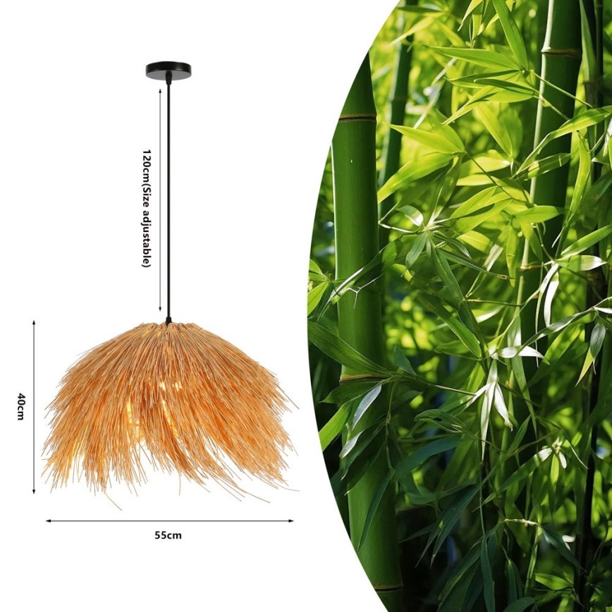 Hanglamp aan een koord NATURALEZA 1xE27/40W/230V diameter 55 cm rotan