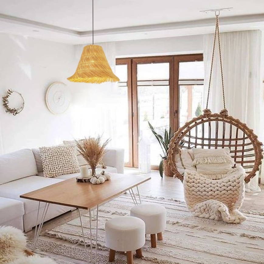 Hanglamp aan een koord NATURALEZA 1xE27/40W/230V diameter 45 cm rotan