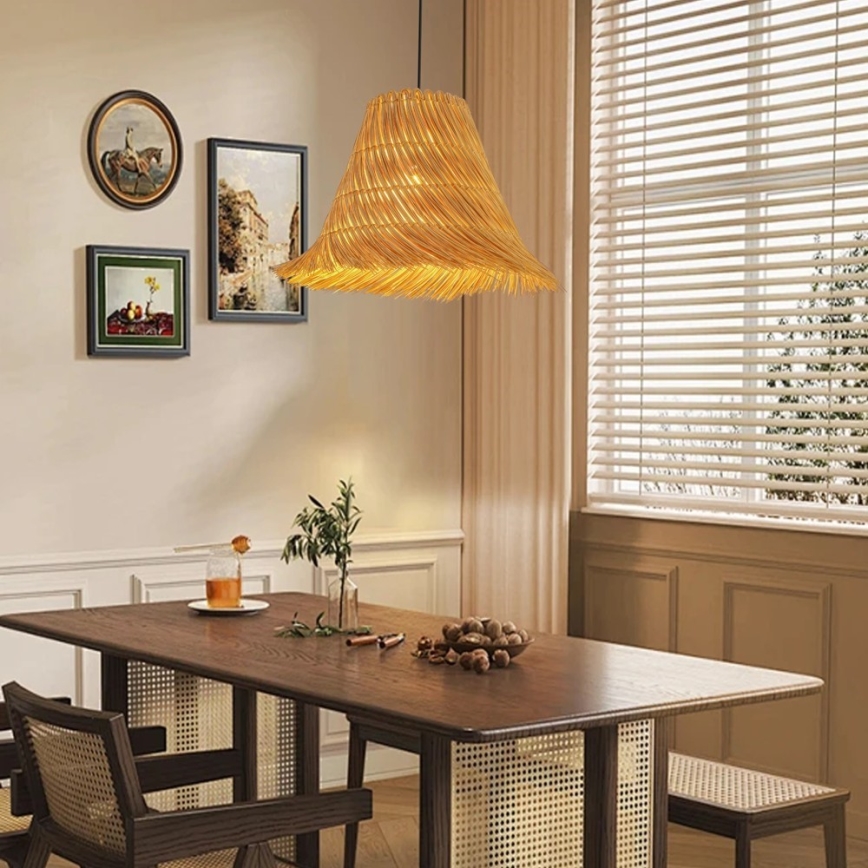 Hanglamp aan een koord NATURALEZA 1xE27/40W/230V diameter 45 cm rotan