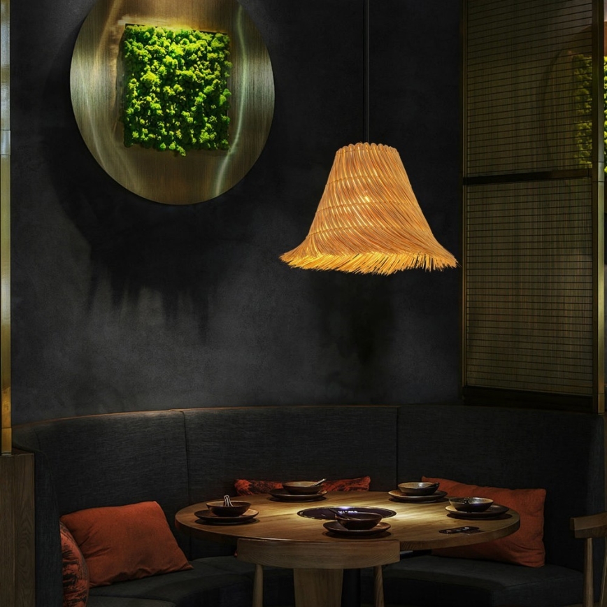 Hanglamp aan een koord NATURALEZA 1xE27/40W/230V diameter 45 cm rotan