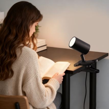 Klemlamp PUNTO 1xGU10/9W/230V zwart