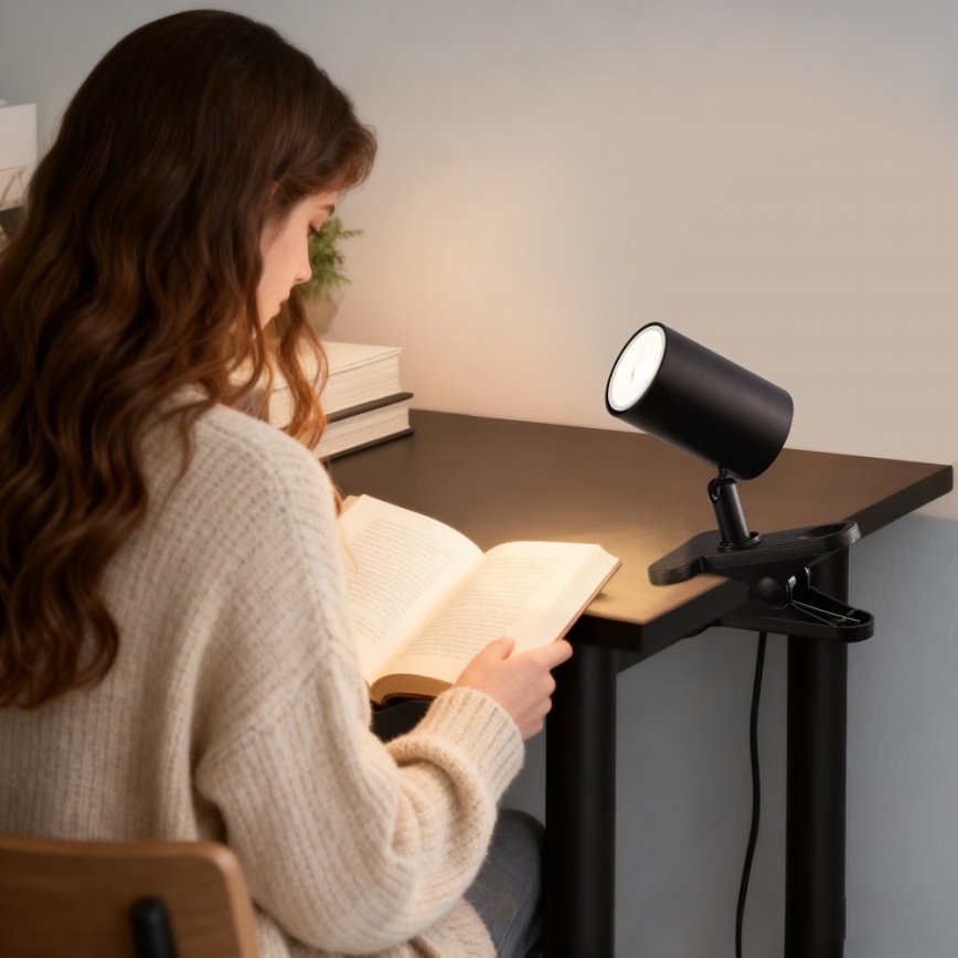 Klemlamp PUNTO 1xGU10/9W/230V zwart