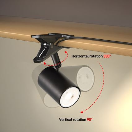 Klemlamp PUNTO 1xGU10/9W/230V zwart