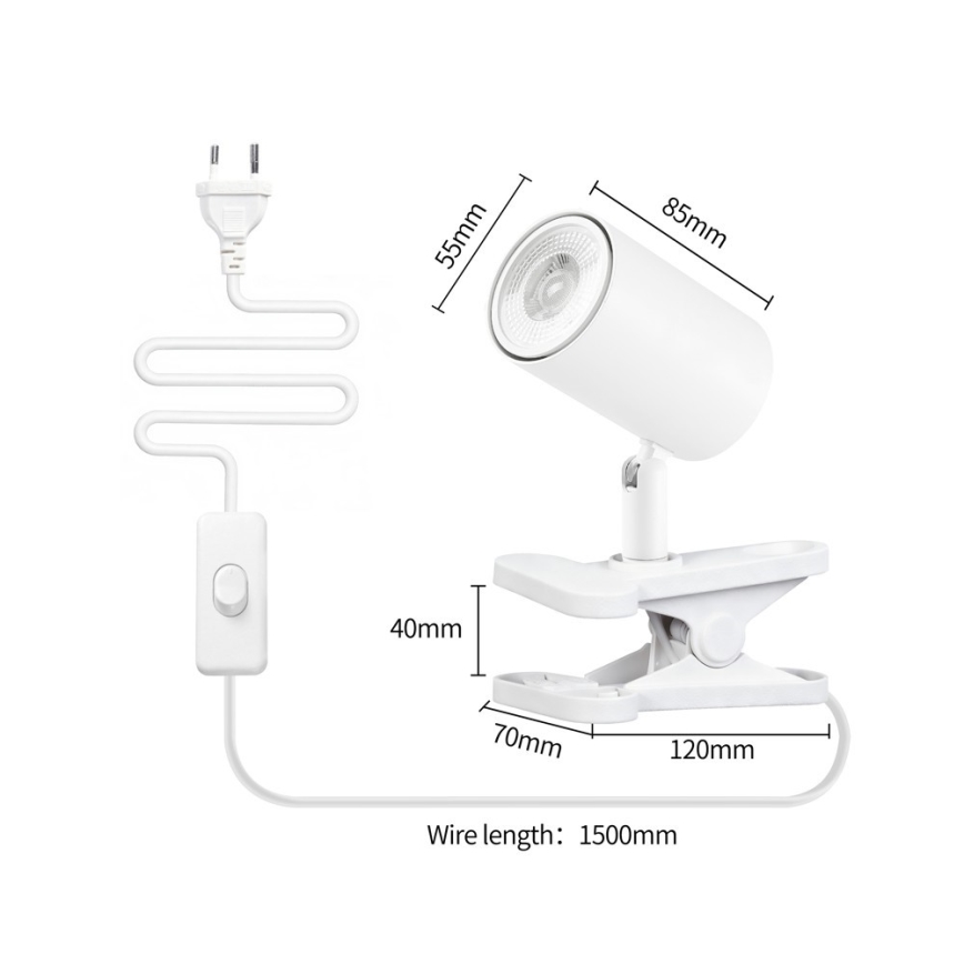 Klemspot PUNTO 1xGU10/9W/230V wit