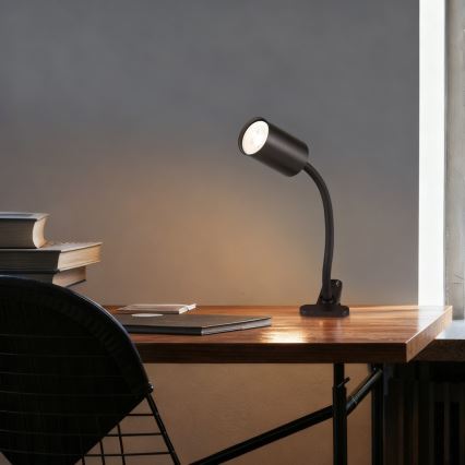 Flexibele klemlamp PUNTO 1xGU10/9W/230V zwart