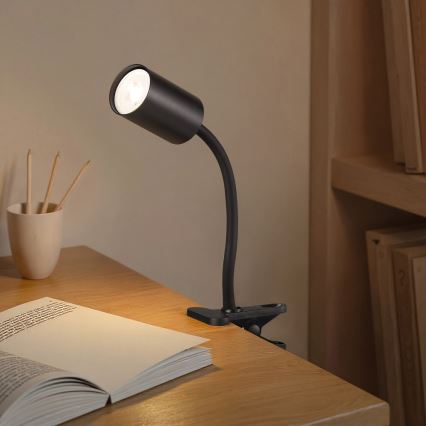 Flexibele klemlamp PUNTO 1xGU10/9W/230V zwart