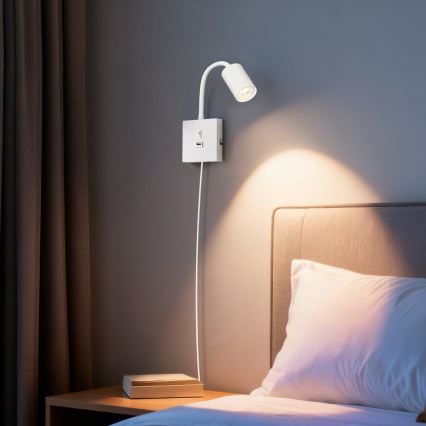 Wandlamp met USB PUNTO 1xGU10/9W/230V wit
