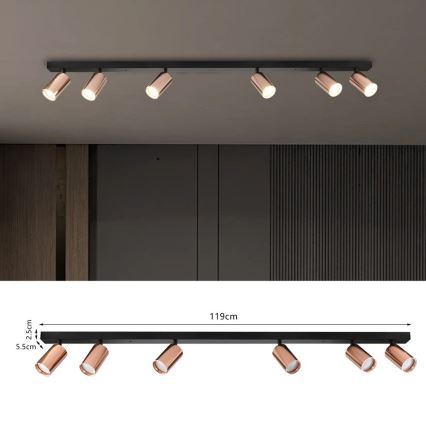 Plafondspot PUNTO 6xGU10/9W/230V roségoud