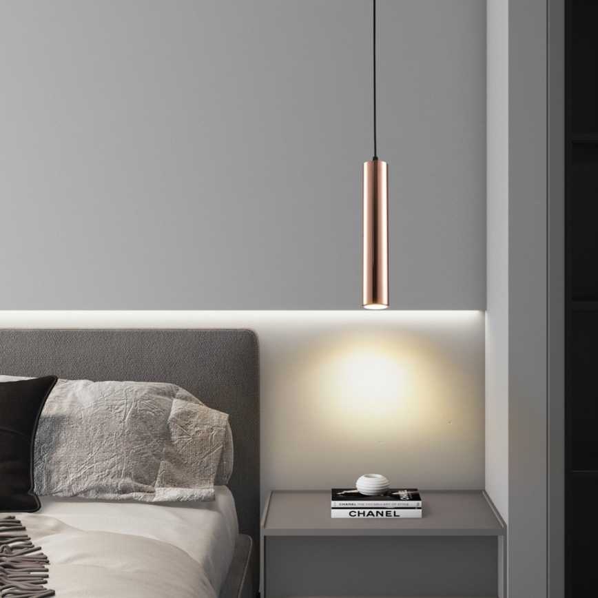 Pendellamp aan kabel PUNTO 1xGU10/9W/230V roségoud