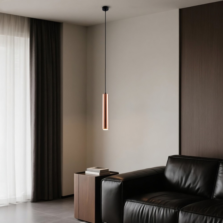 Pendellamp aan kabel PUNTO 1xGU10/9W/230V roségoud