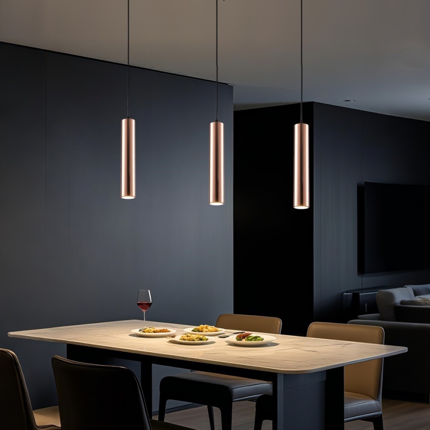 Pendellamp aan kabel PUNTO 1xGU10/9W/230V roségoud