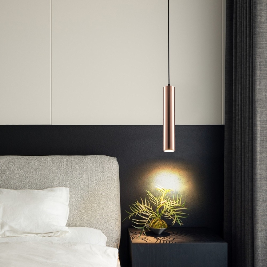 Pendellamp aan kabel PUNTO 1xGU10/9W/230V roségoud