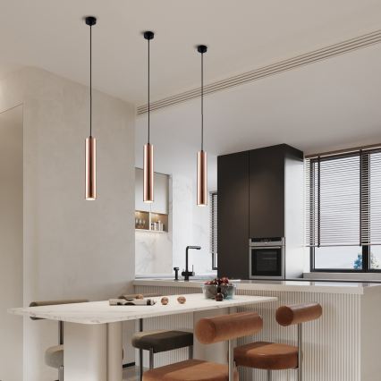 Pendellamp aan kabel PUNTO 1xGU10/9W/230V roségoud