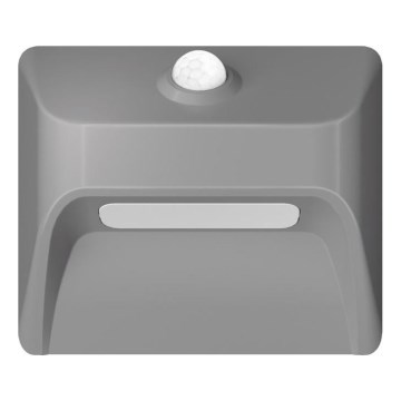 Immax 08309L - Oplaadbare LED-trapverlichting met bewegings- en schemersensor STEP LIGHT LED/0,3W/3,7V 2200 mAh IP53 grijs