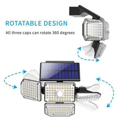 LED Solar wandlamp met een sensor LED/5W/5.5V IP65