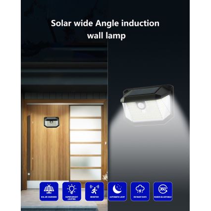 LED Solar wandlamp met een sensor LED/4W/5.5V IP65