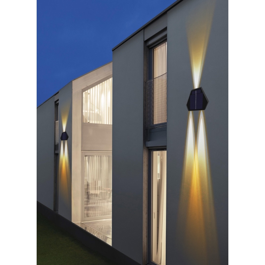 LED Solar wandlamp met sensor LED/2W/5V IP54 1300 mAh