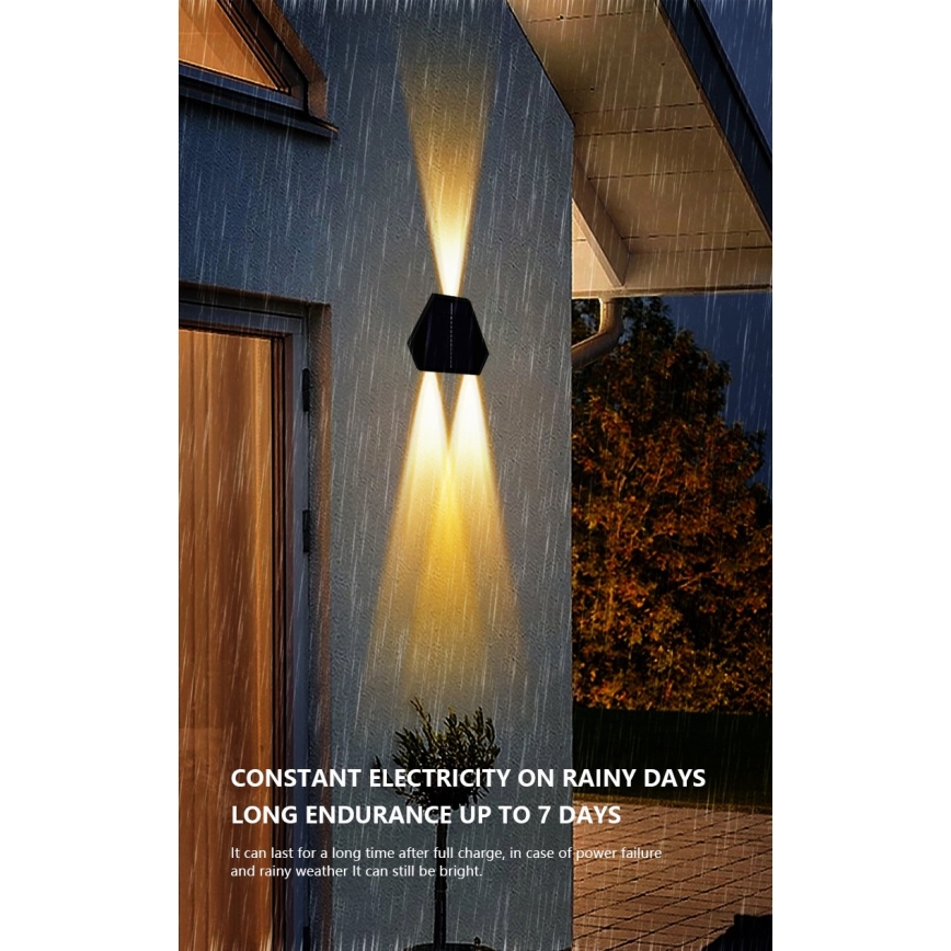LED Solar wandlamp met sensor LED/2W/5V IP54 1300 mAh