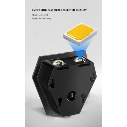 LED Solar wandlamp met sensor LED/2W/5V IP54 1300 mAh