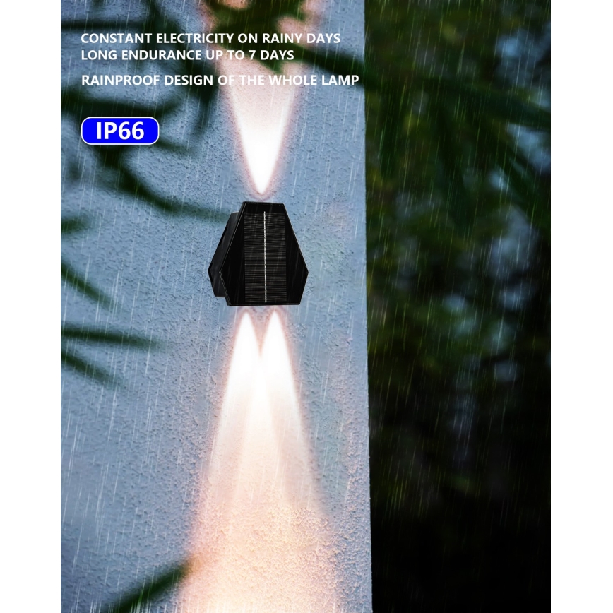 LED Solar wandlamp met sensor LED/2W/5V IP54 1300 mAh