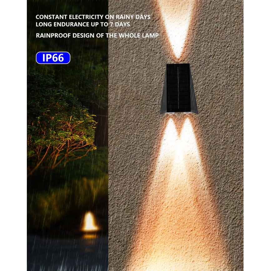 LED Solar wandlamp met een sensor LED/2W/5V IP54