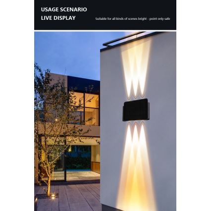 LED Solar wandlamp met een sensor LED/2W/5V IP54