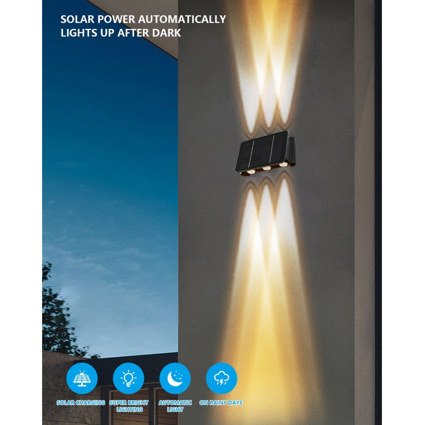 LED Solar wandlamp met sensor LED/2W/5V IP54 1300 mAh