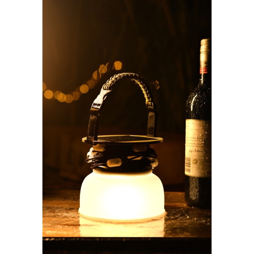 LED RGB Draagbaar zonne- oplaadbaar lamp met LED ketting LED/10W/5V 3600 mAh IP65 3600 mAh