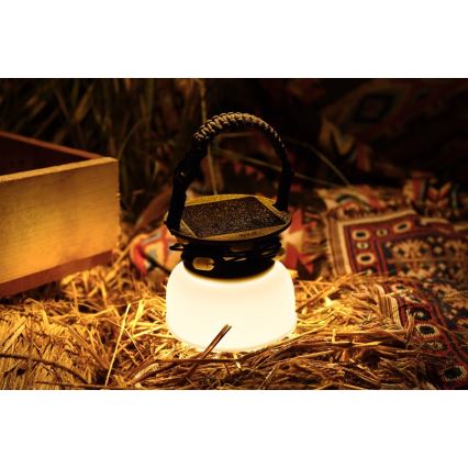 LED RGB Draagbaar zonne- oplaadbaar lamp met LED ketting LED/10W/5V 3600 mAh IP65 3600 mAh