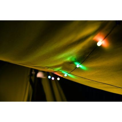 LED RGB Draagbaar zonne- oplaadbaar lamp met LED ketting LED/10W/5V 3600 mAh IP65 3600 mAh