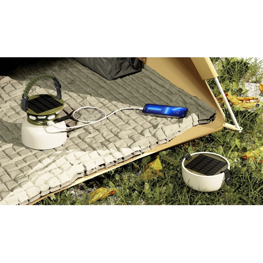LED RGB Draagbaar zonne- oplaadbaar lamp met LED ketting LED/10W/5V 3600 mAh IP65 3600 mAh
