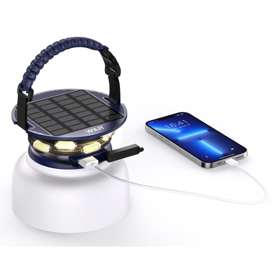 LED RGB Draagbaar zonne- oplaadbaar lamp met LED ketting LED/10W/5V 3600 mAh IP65 3600 mAh